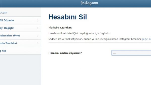 instagram hesap silme dondurma